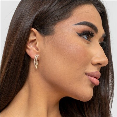 Серьги ювелирная бижутерия коллекция "Дубай" покрытие: позолота, вставка: фианиты, 5808, арт. 216.374