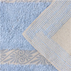 Коврик для дома Доляна «Вензель», 50×80 см, голубой