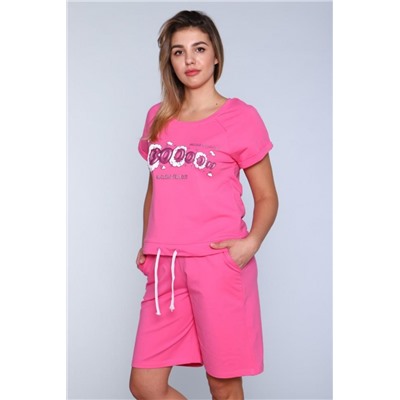 Костюм женский с шортами 304-3 (Розовый)