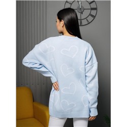 Джемпер удлиненный "Сердца"