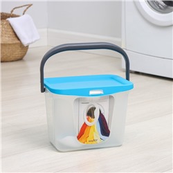 Контейнер для стирального порошка с ручкой, 6 л, цвет голубая лагуна