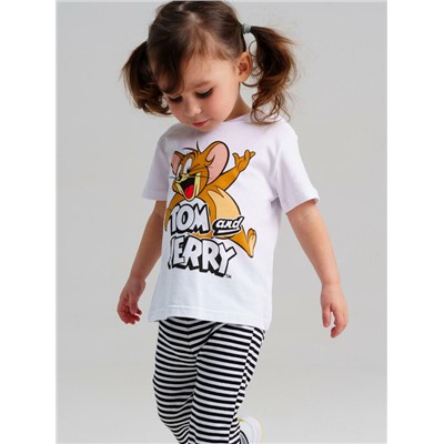 Комплект детский трикотажный для девочек: фуфайка (футболка), брюки (легинсы)