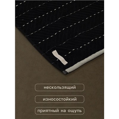 Коврик махровый SL HOME: Lines «Дарк Маре», 50×70 см, хлопок 100%