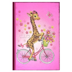 Записная книжка А6 "Ноутбук" "Жираф и цветы" 105x145мм, 160 стр., обл.из металл. бумаги