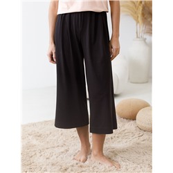 Укороченные широкие брюки кюлоты на резинке из 100% хлопка