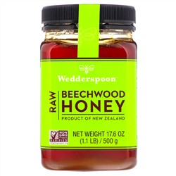Wedderspoon, Raw Beechwood Honey, 17.6 oz (500 g)