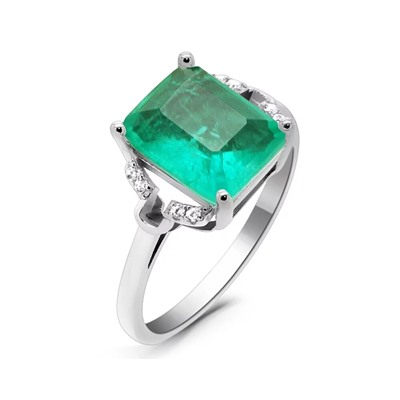 Кольцо из серебра турмалин параиба выращ., МЦВ988