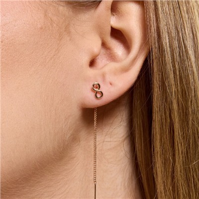 Серьги протяжки ювелирная бижутерия коллекция "Дубай", покрытие позолота, арт.314.070