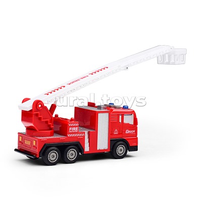 Машина "Пожарная" с лестницей (свет, звук) в коробке