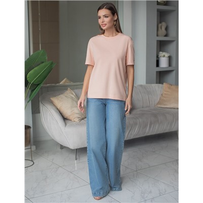 Свободная футболка из премиального хлопка с эластаном