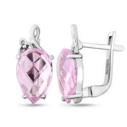 Серьги из серебра морганит, Ягода