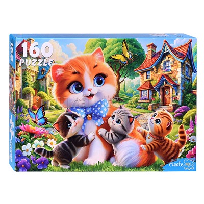 Пазлы 160 "Пушистая семья"