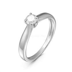 Серьги-пусеты из серебра с фианитами родированные 925 пробы 12-0104