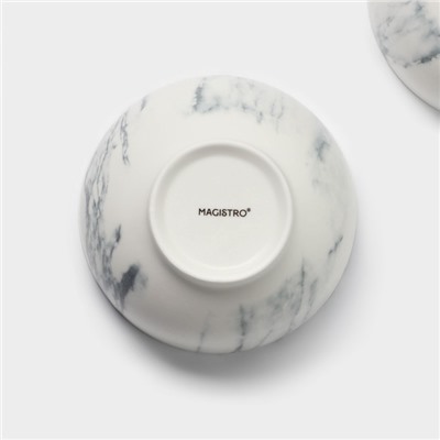 Салатники Magistro Real Marble, 380 мл, 11.6×6.5 см, набор 2 шт., фарфор, белые