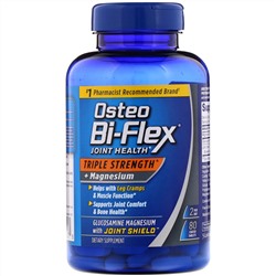 Osteo Bi-Flex, добавка для здоровья суставов, тройной концентрации, с добавлением магния, 80 таблеток, покрытых оболочкой