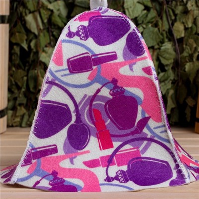 Шапка для бани и сауны «Косметика», полиэфир 70%, шерсть 30%, «Добропаровъ»