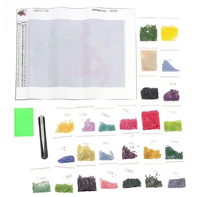 Алмазная мозаика с полным заполнением на холсте «Букет», 22×32 см