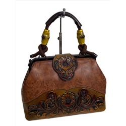 Женская сумка из искусственной кожи, цвет  коричневый