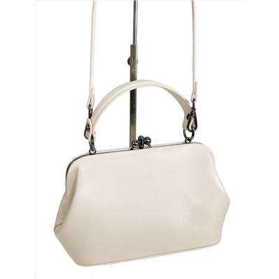 Женская сумка из искусственной кожи с фермуаром, цвет бежевый