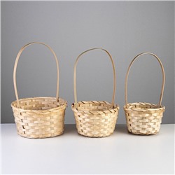 Набор корзин плетёных (бамбук), 16xH10/32 см; 18xH10/34 см; 21xH10/36 см, 3 шт.