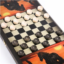 Нарды деревянные большие, настольная игра "Жеребец", 40 х 40 см,  с шашками