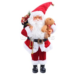 Сувенирный Дедушка Мороз с мешком подарков, 45см в пакете