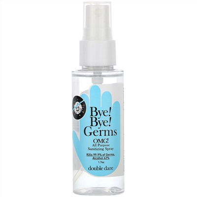 Double Dare, OMG!, Bye Bye Germs, All Purpose Sanitizing Spray, Alcohol 62%, 1.7 oz