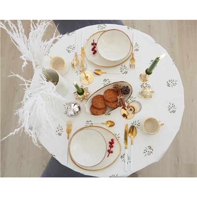 Скатерть новогодняя «Этель» Christmas bells, d=150 см ±3 см с ГМВО, 100% хлопок, саржа 190 г/м²