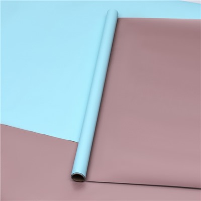 Пленка матовая для цветов, двухсторонняя,«Аура», синий - бронза, 57 см × 5 м