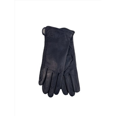 Женские перчатки из натуральной кожи, цвет черный