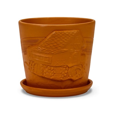 Горшок для цветов «Голландия», 2.6 л, d=17.5 см, h=16 см, керамический, с поддоном, коричневый