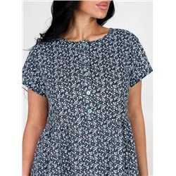 Платье-мелкие-цветы-04 (Хаки)