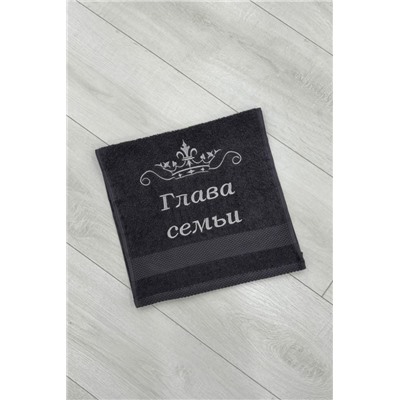 14419/4 Глава семьи полотенце махровое плотность 400 гр (Графит)
