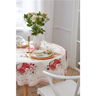 Скатерть круглая «Этель. Розы», d=160 см, 100 % хлопок, саржа 190 г/м²