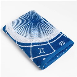 Полотенце махровое Этель «Знаки зодиака: Водолей», 70×130 см, 100% хлопок, 420 г/м², синее