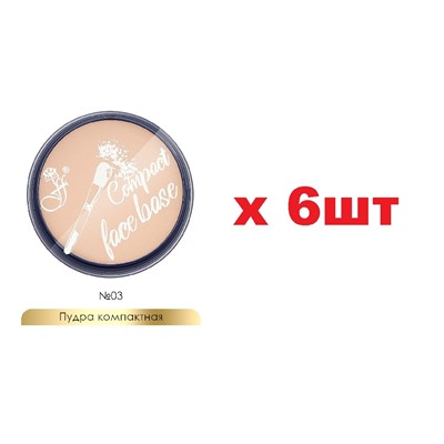 FFleur PP638 пудра компактная Face Base тон 03 10г 6шт
