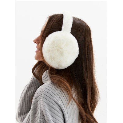 Меховые наушники складные женские MINAKU, белые, размер 54-58