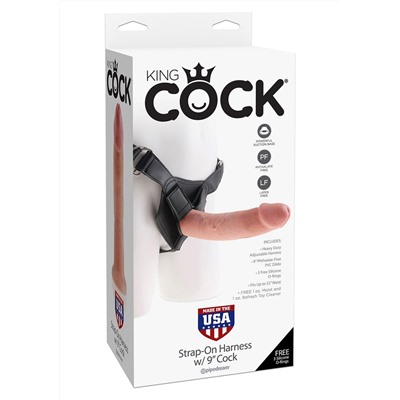 Страпон Harness со съемной телесной насадкой King Cock 9 - 22,9 см.