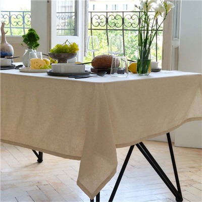 Скатерть «Этель» ECO, цвет молочный, 110×136/±6 см, 70% хлопок, 30% лён, 190 г/м²
