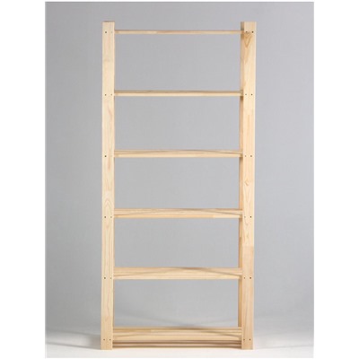 Стеллаж деревянный, 6 полок, сосна, 170×74×37.5 см, усиленный