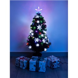 Ёлка светодиодная «Снежинки» 90 см, диаметр нижнего яруса 45 см, 80 веток, мигание, свечение мульти