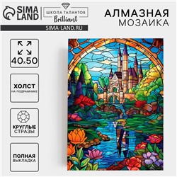 Алмазная мозаика с полным заполнением на холсте с подрамником «Замок», 30×40 см