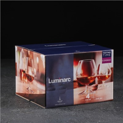 Бокалы для коньяка Luminarc «Время дегустаций. Коньяк», 250 мл, набор 4 шт., стекло, прозрачные