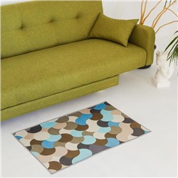 Коврик Доляна «Конфетти», 60×100 см, бежево-синий