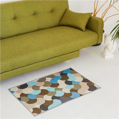 Коврик Доляна «Конфетти», 60×100 см, бежево-синий