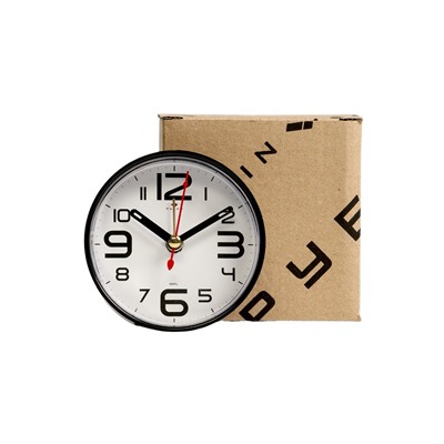 Будильник-часы настольные «Классика», 8×8 см, от батарейки АА, чёрный