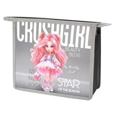 Папка для тетрадей А5 на молнии сверху пластиковая 23,3х20х6,5 см "КРАСОТКА" 69295 Феникс