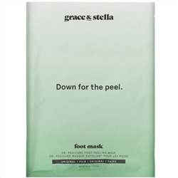 Grace & Stella, Dr. Pedicure, маска-пилинг для ног, оригинальная, 1 пара
