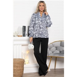Блуза Доменика (серо-синяя) Б15016-18М