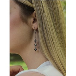 Серьги из серебра с кристаллами Swarovski Серебряная ночь 925 пробы с-2257-6SWр-001SINI